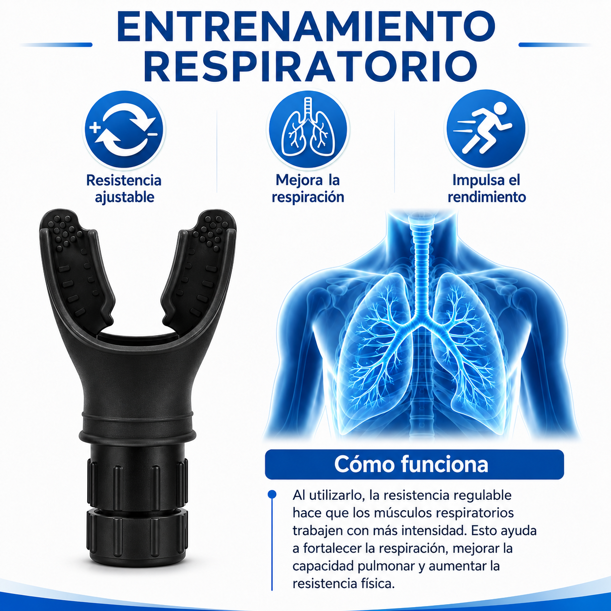 Pack de 2 Entrenador Respiratorio AeroCore (Negro)