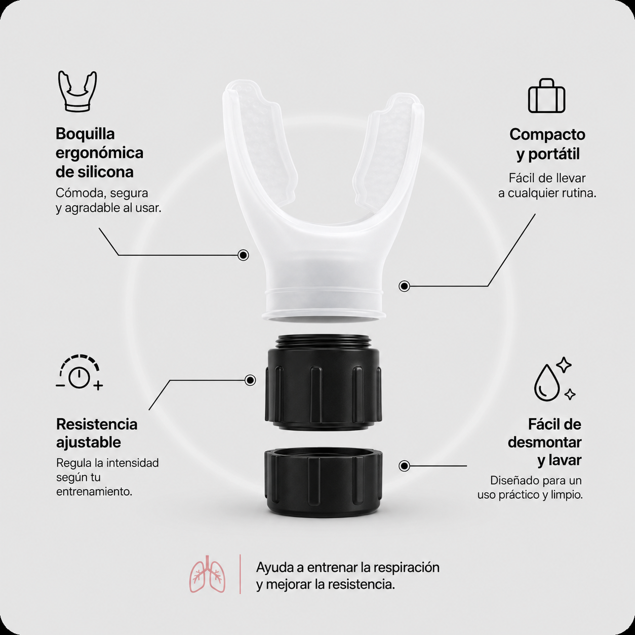 Entrenador Respiratorio AeroCore Blanco