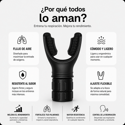 Pack de 2 Entrenador Respiratorio AeroCore (Negro)